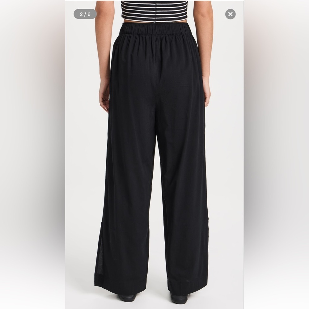 Madewell Black flare Wide Leg Pants flowy chic modern medium high rise stretch - Picture 2 of 7